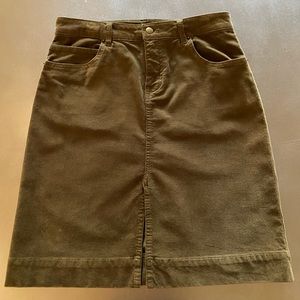 Light Olive Green Corduroy Skirt